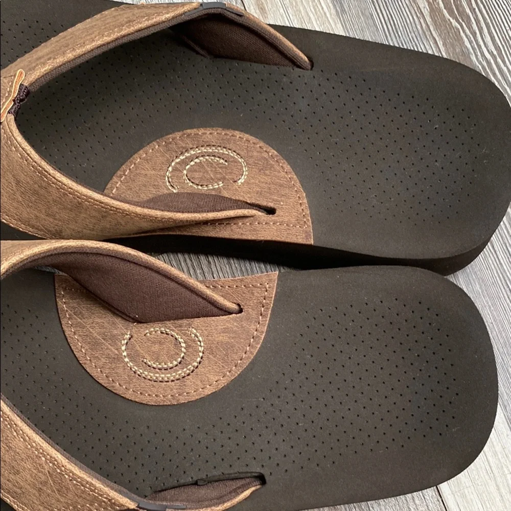Cobian Black and Brown Flip-Flops with Durable Design